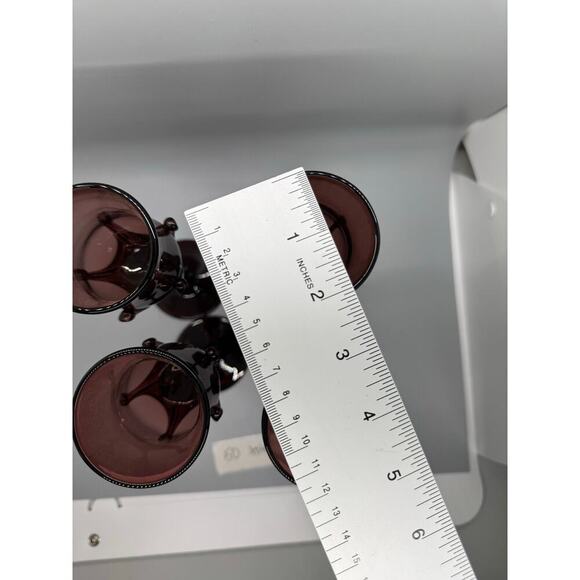 Signed Robert Deeble set of 4 Ruby Hand Blown Glasses Crown base Stunning Set - Picture 8 of 11